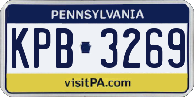 PA license plate KPB3269