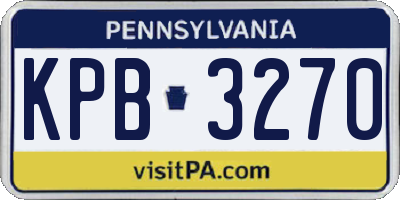 PA license plate KPB3270