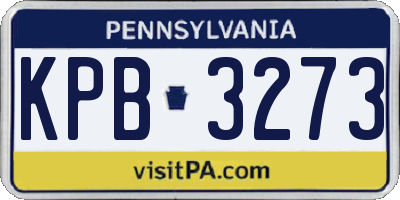 PA license plate KPB3273