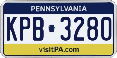 PA license plate KPB3280