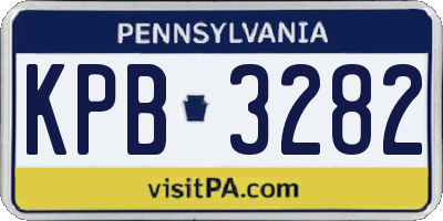 PA license plate KPB3282