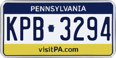 PA license plate KPB3294