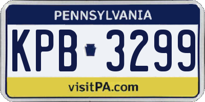 PA license plate KPB3299