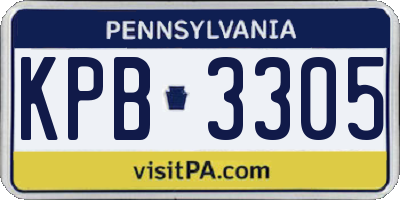 PA license plate KPB3305