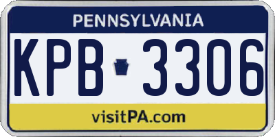 PA license plate KPB3306