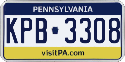 PA license plate KPB3308