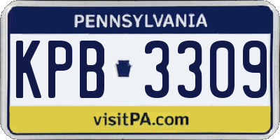 PA license plate KPB3309