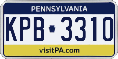 PA license plate KPB3310