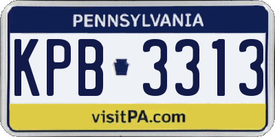 PA license plate KPB3313