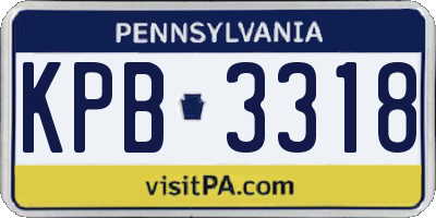 PA license plate KPB3318