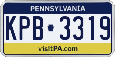 PA license plate KPB3319