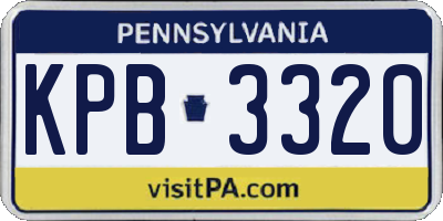 PA license plate KPB3320