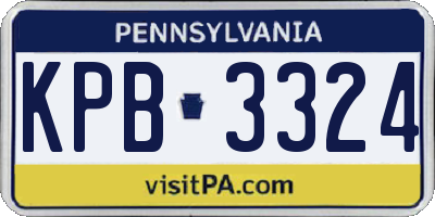 PA license plate KPB3324