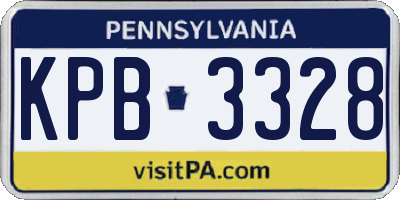 PA license plate KPB3328