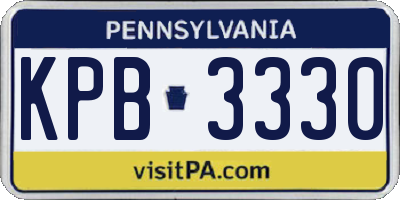 PA license plate KPB3330