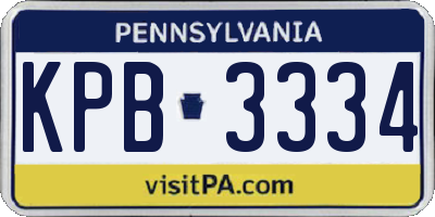 PA license plate KPB3334