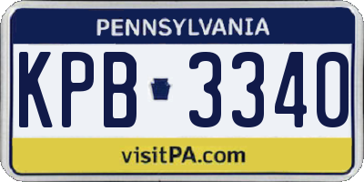 PA license plate KPB3340
