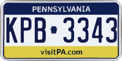 PA license plate KPB3343