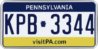 PA license plate KPB3344