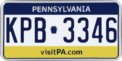 PA license plate KPB3346