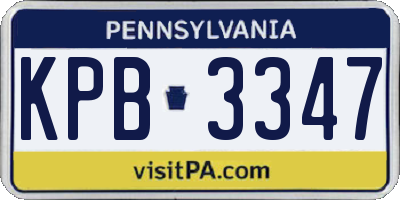 PA license plate KPB3347