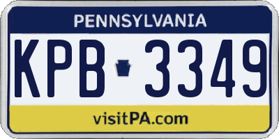 PA license plate KPB3349