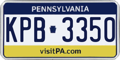 PA license plate KPB3350