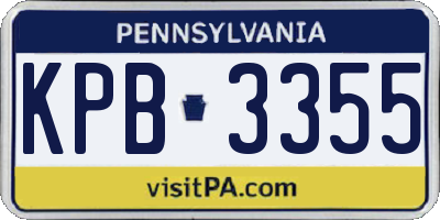 PA license plate KPB3355