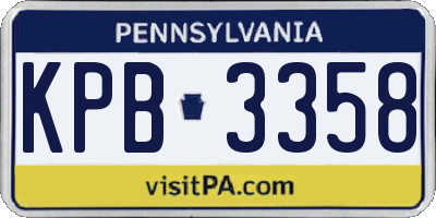 PA license plate KPB3358