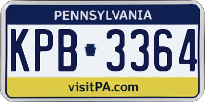 PA license plate KPB3364