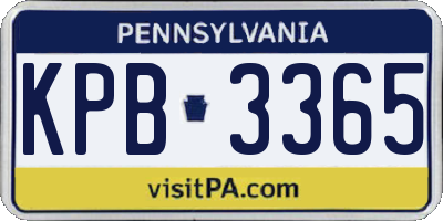 PA license plate KPB3365