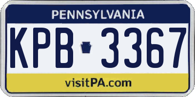 PA license plate KPB3367