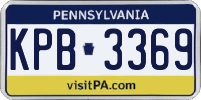 PA license plate KPB3369