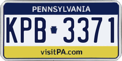PA license plate KPB3371