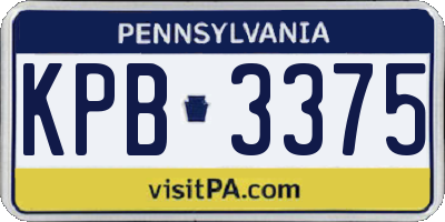PA license plate KPB3375