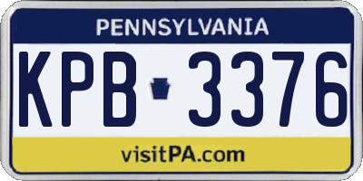 PA license plate KPB3376