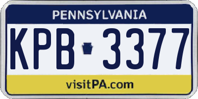 PA license plate KPB3377