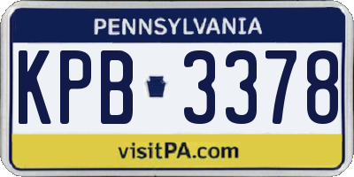 PA license plate KPB3378