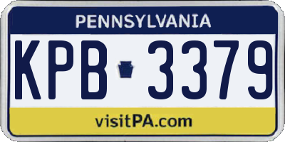 PA license plate KPB3379