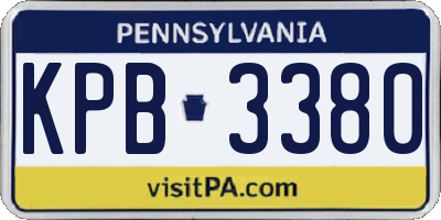 PA license plate KPB3380