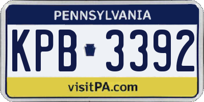 PA license plate KPB3392