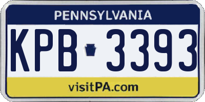 PA license plate KPB3393