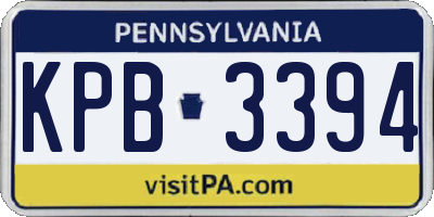 PA license plate KPB3394