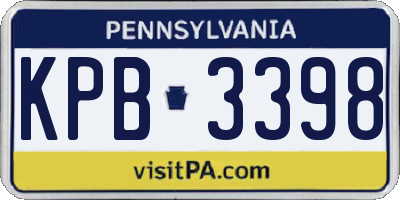 PA license plate KPB3398