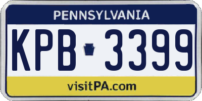 PA license plate KPB3399