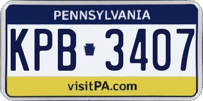 PA license plate KPB3407