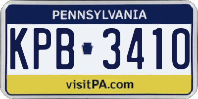 PA license plate KPB3410