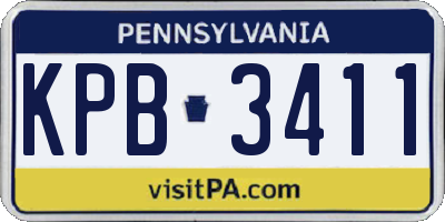 PA license plate KPB3411