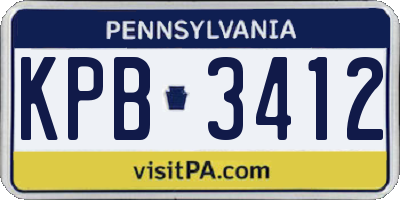 PA license plate KPB3412