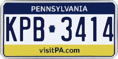 PA license plate KPB3414